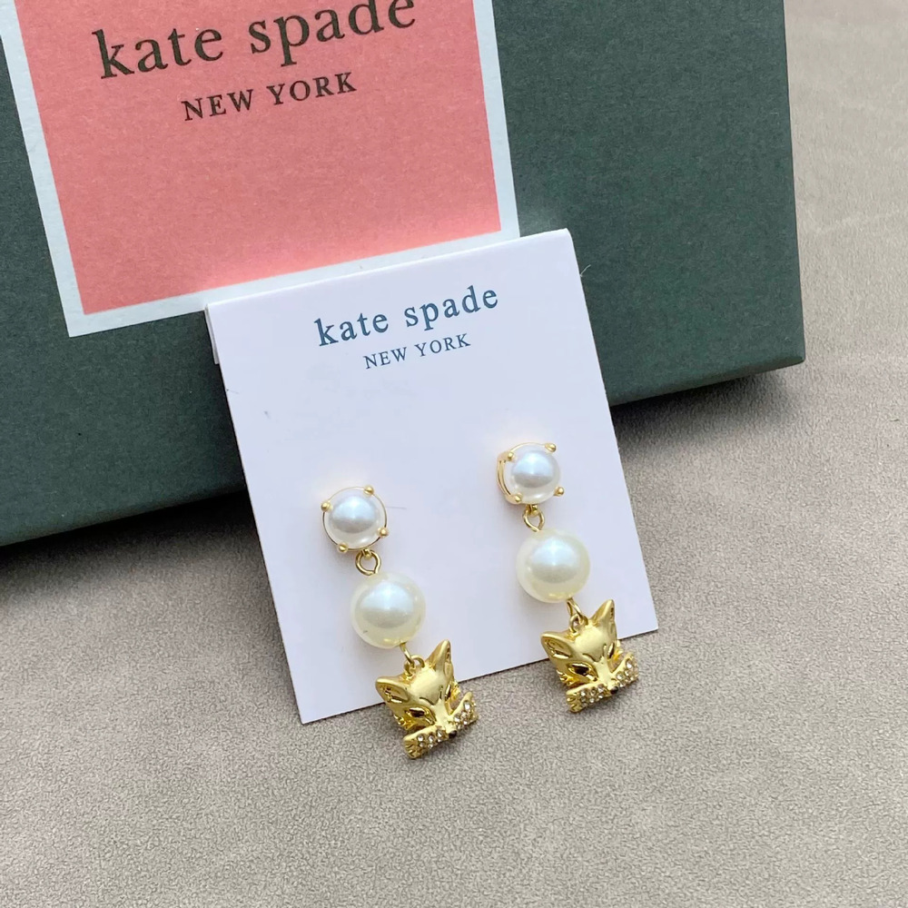 kate spade Fox Rhinestone Pearl Drop Earrings